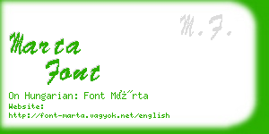 marta font business card